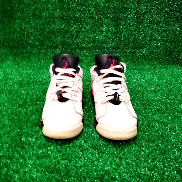 Nike Air Jordan 6 Retro Low Athletic Sneakers Kids 7Y White Black 768881-123 - Picture 3 of 10